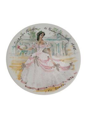 Scarlet En Crinoline La Femme Inaccessible 1865 Plate Limoges France 1976